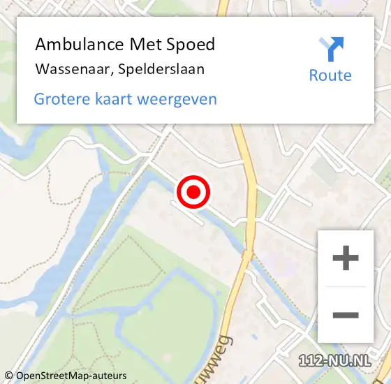 Locatie op kaart van de 112 melding: Ambulance Met Spoed Naar Wassenaar, Spelderslaan op 10 januari 2016 07:07