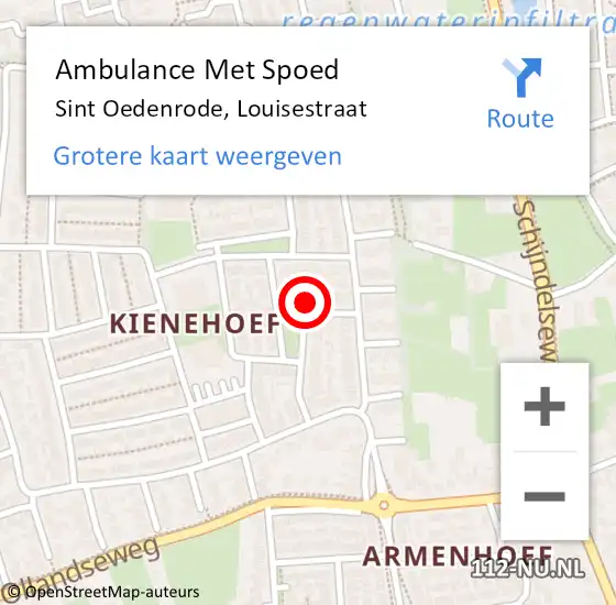 Locatie op kaart van de 112 melding: Ambulance Met Spoed Naar Sint Oedenrode, Louisestraat op 10 januari 2016 10:43