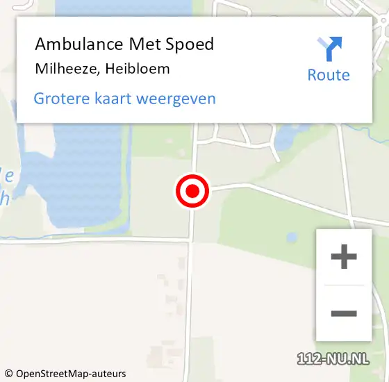 Locatie op kaart van de 112 melding: Ambulance Met Spoed Naar Milheeze, Heibloem op 10 januari 2016 11:10