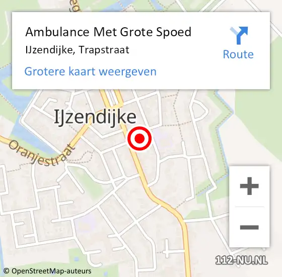 Locatie op kaart van de 112 melding: Ambulance Met Grote Spoed Naar IJzendijke, Trapstraat op 10 januari 2016 12:22