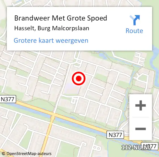 Locatie op kaart van de 112 melding: Brandweer Met Grote Spoed Naar Hasselt, Burg Malcorpslaan op 10 januari 2016 14:32