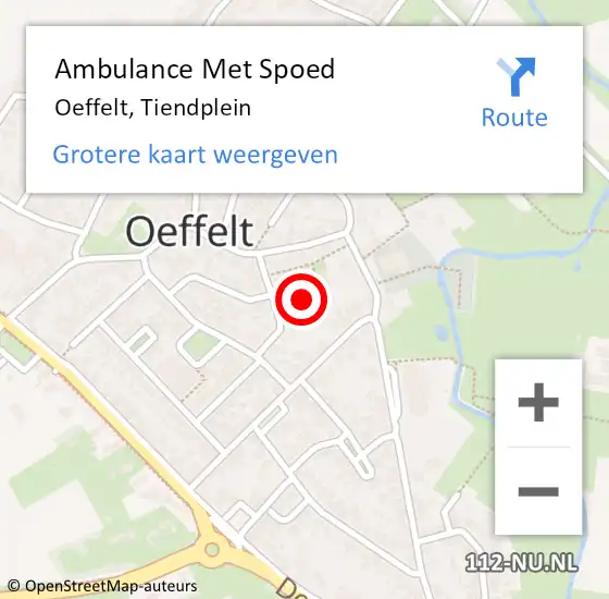 Locatie op kaart van de 112 melding: Ambulance Met Spoed Naar Oeffelt, Tiendplein op 10 januari 2016 17:52