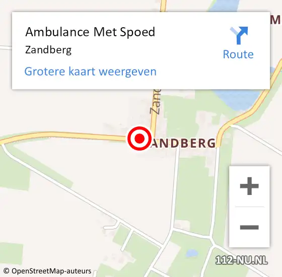 Locatie op kaart van de 112 melding: Ambulance Met Spoed Naar Zandberg op 2 december 2013 20:00