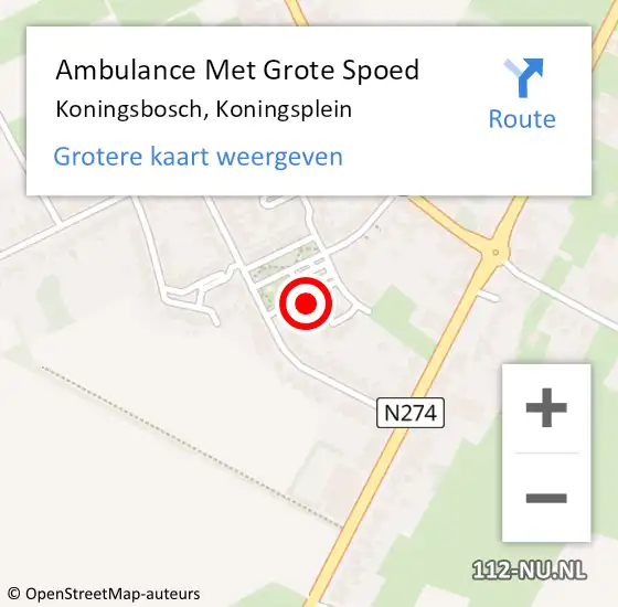 Locatie op kaart van de 112 melding: Ambulance Met Grote Spoed Naar Koningsbosch, Koningsplein op 10 januari 2016 20:56