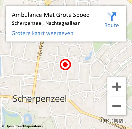 Locatie op kaart van de 112 melding: Ambulance Met Grote Spoed Naar Scherpenzeel, Nachtegaallaan op 10 januari 2016 21:00