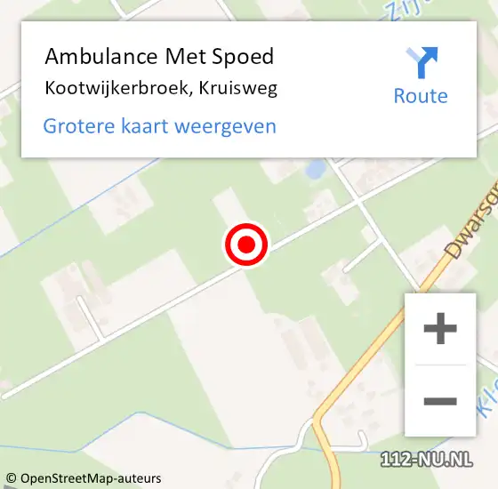 Locatie op kaart van de 112 melding: Ambulance Met Spoed Naar Kootwijkerbroek, Kruisweg op 10 januari 2016 21:36