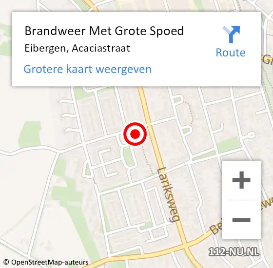 Locatie op kaart van de 112 melding: Brandweer Met Grote Spoed Naar Eibergen, Acaciastraat op 10 januari 2016 22:18