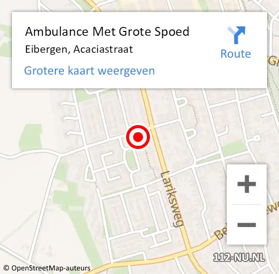 Locatie op kaart van de 112 melding: Ambulance Met Grote Spoed Naar Eibergen, Acaciastraat op 10 januari 2016 22:29