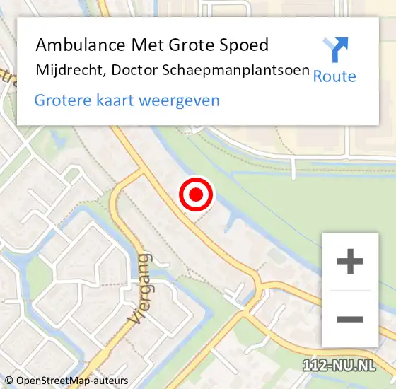 Locatie op kaart van de 112 melding: Ambulance Met Grote Spoed Naar Mijdrecht, Doctor Schaepmanplantsoen op 11 januari 2016 05:16