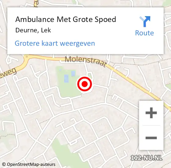 Locatie op kaart van de 112 melding: Ambulance Met Grote Spoed Naar Deurne, Lek op 11 januari 2016 05:35