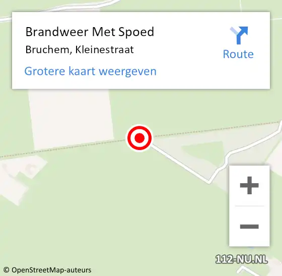 Locatie op kaart van de 112 melding: Brandweer Met Spoed Naar Bruchem, Kleinestraat op 11 januari 2016 06:01