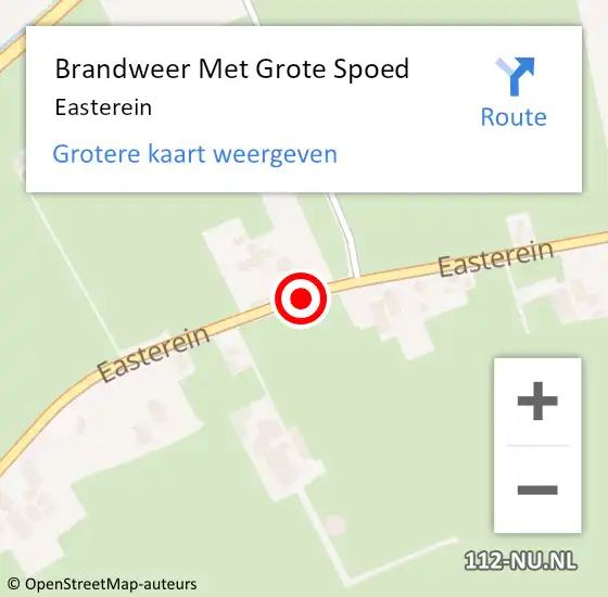 Locatie op kaart van de 112 melding: Brandweer Met Grote Spoed Naar Easterein op 11 januari 2016 06:48