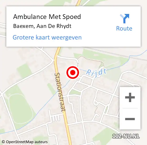 Locatie op kaart van de 112 melding: Ambulance Met Spoed Naar Baexem, Aan De Rhydt op 11 januari 2016 13:50