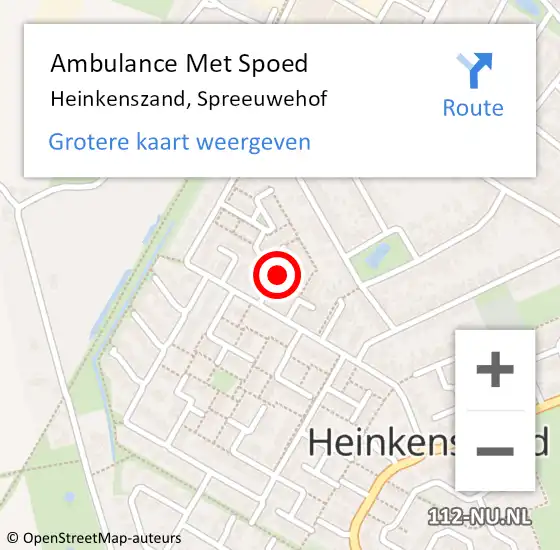 Locatie op kaart van de 112 melding: Ambulance Met Spoed Naar Heinkenszand, Spreeuwehof op 11 januari 2016 14:37