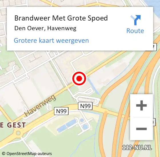 Locatie op kaart van de 112 melding: Brandweer Met Grote Spoed Naar Den Oever, Havenweg op 11 januari 2016 14:41