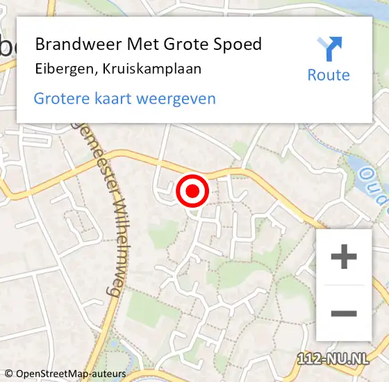 Locatie op kaart van de 112 melding: Brandweer Met Grote Spoed Naar Eibergen, Kruiskamplaan op 2 december 2013 21:51