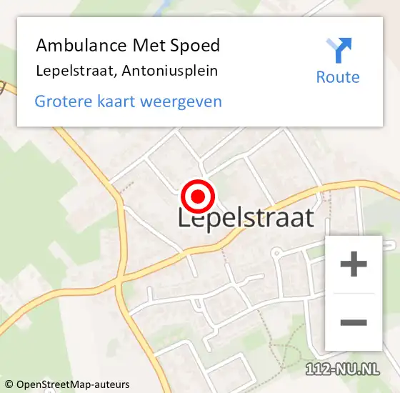 Locatie op kaart van de 112 melding: Ambulance Met Spoed Naar Lepelstraat, Antoniusplein op 11 januari 2016 15:30