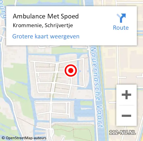 Locatie op kaart van de 112 melding: Ambulance Met Spoed Naar Krommenie, Schrijvertje op 11 januari 2016 18:05