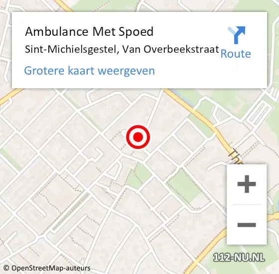 Locatie op kaart van de 112 melding: Ambulance Met Spoed Naar Sint-Michielsgestel, Van Overbeekstraat op 11 januari 2016 18:14