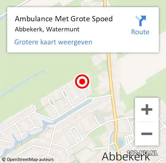 Locatie op kaart van de 112 melding: Ambulance Met Grote Spoed Naar Abbekerk, Watermunt op 11 januari 2016 19:37