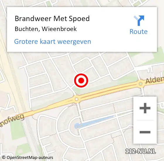 Locatie op kaart van de 112 melding: Brandweer Met Spoed Naar Buchten, Wieenbroek op 11 januari 2016 21:36