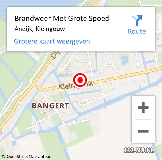 Locatie op kaart van de 112 melding: Brandweer Met Grote Spoed Naar Andijk, Kleingouw op 11 januari 2016 21:43