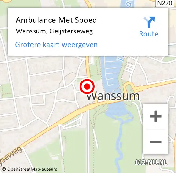 Locatie op kaart van de 112 melding: Ambulance Met Spoed Naar Wanssum, Geijsterseweg op 11 januari 2016 21:55