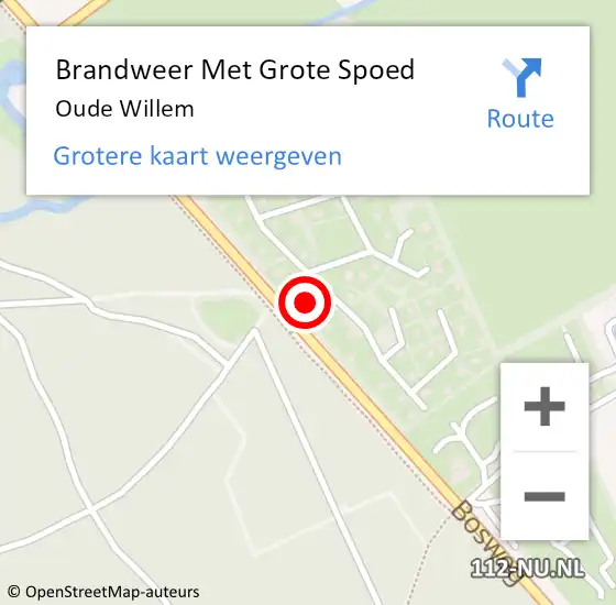 Locatie op kaart van de 112 melding: Brandweer Met Grote Spoed Naar Oude Willem op 11 januari 2016 23:06