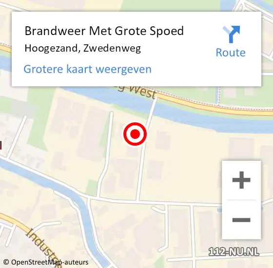 Locatie op kaart van de 112 melding: Brandweer Met Grote Spoed Naar Hoogezand, Zwedenweg op 2 december 2013 23:35