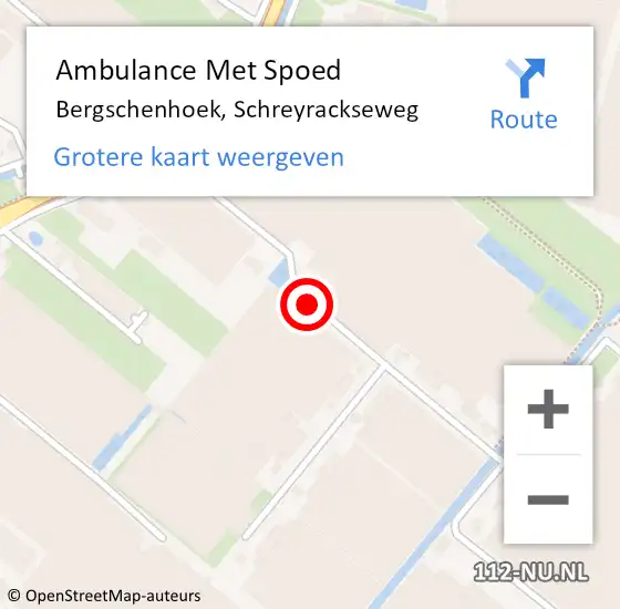 Locatie op kaart van de 112 melding: Ambulance Met Spoed Naar Bergschenhoek, Schreyrackseweg op 12 januari 2016 08:04