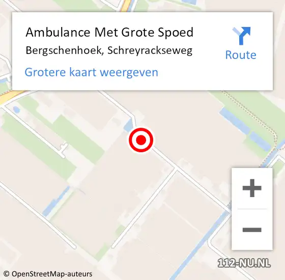 Locatie op kaart van de 112 melding: Ambulance Met Grote Spoed Naar Bergschenhoek, Schreyrackseweg op 12 januari 2016 08:07