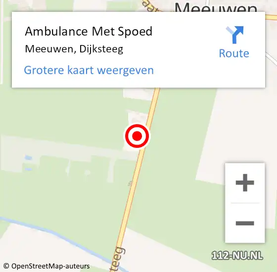 Locatie op kaart van de 112 melding: Ambulance Met Spoed Naar Meeuwen, Dijksteeg op 12 januari 2016 08:48