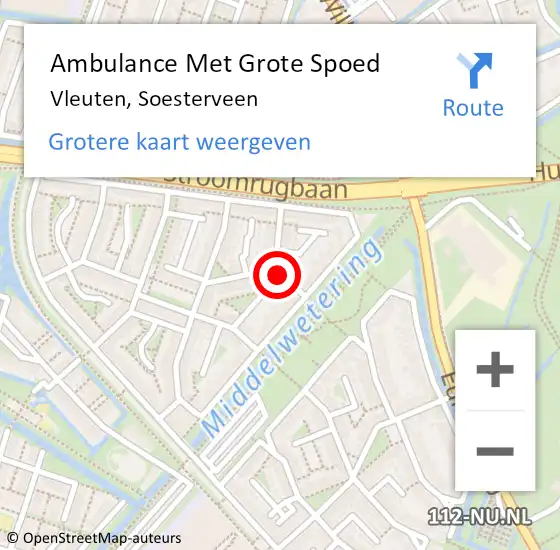 Locatie op kaart van de 112 melding: Ambulance Met Grote Spoed Naar Vleuten, Soesterveen op 12 januari 2016 12:33