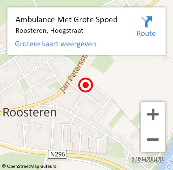 Locatie op kaart van de 112 melding: Ambulance Met Grote Spoed Naar Roosteren, Hoogstraat op 12 januari 2016 12:39