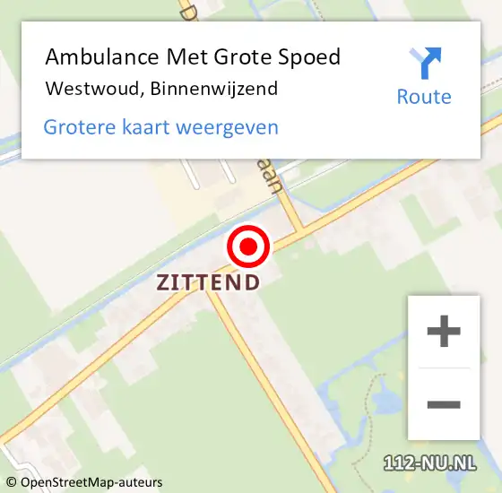 Locatie op kaart van de 112 melding: Ambulance Met Grote Spoed Naar Westwoud, Binnenwijzend op 12 januari 2016 14:13