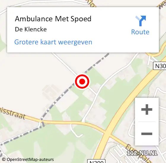 Locatie op kaart van de 112 melding: Ambulance Met Spoed Naar De Klencke op 12 januari 2016 15:06