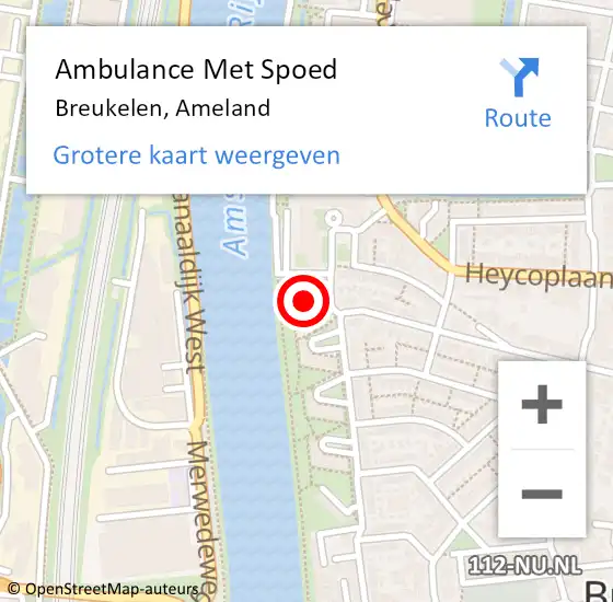 Locatie op kaart van de 112 melding: Ambulance Met Spoed Naar Breukelen, Ameland op 3 december 2013 02:23