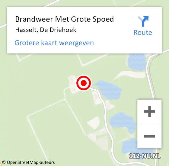 Locatie op kaart van de 112 melding: Brandweer Met Grote Spoed Naar Hasselt, De Driehoek op 12 januari 2016 15:29