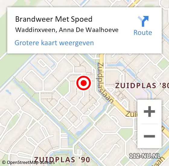 Locatie op kaart van de 112 melding: Brandweer Met Spoed Naar Waddinxveen, Anna De Waalhoeve op 3 december 2013 03:04