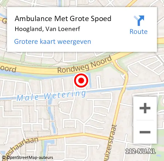 Locatie op kaart van de 112 melding: Ambulance Met Grote Spoed Naar Hoogland, Van Loenerf op 12 januari 2016 18:22