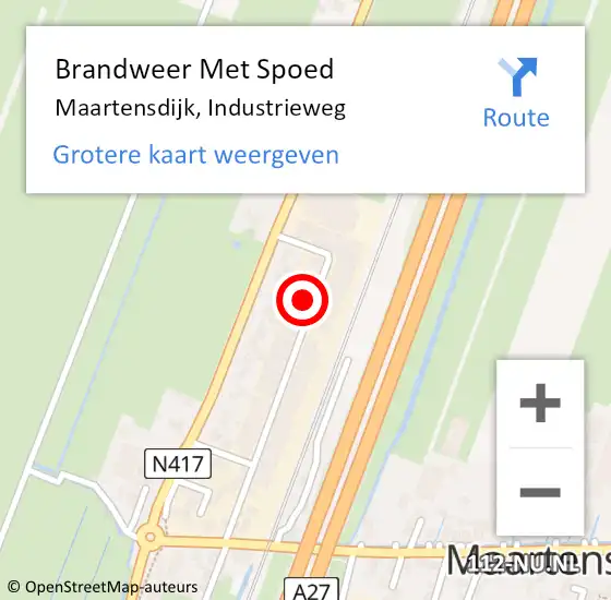 Locatie op kaart van de 112 melding: Brandweer Met Spoed Naar Maartensdijk, Industrieweg op 12 januari 2016 22:19