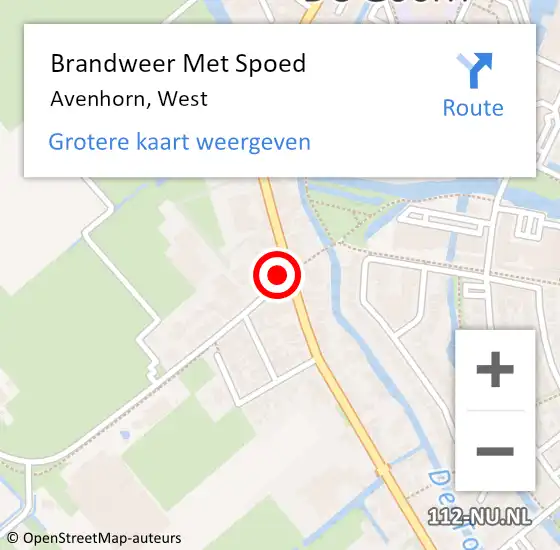 Locatie op kaart van de 112 melding: Brandweer Met Spoed Naar Avenhorn, West op 3 december 2013 05:40