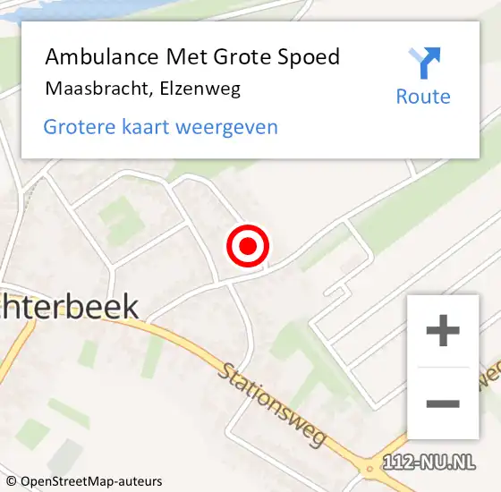 Locatie op kaart van de 112 melding: Ambulance Met Grote Spoed Naar Maasbracht, Elzenweg op 13 januari 2016 02:29