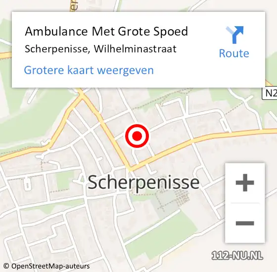 Locatie op kaart van de 112 melding: Ambulance Met Grote Spoed Naar Scherpenisse, Wilhelminastraat op 13 januari 2016 09:00