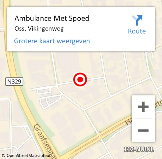 Locatie op kaart van de 112 melding: Ambulance Met Spoed Naar Oss, Vikingenweg op 13 januari 2016 11:04