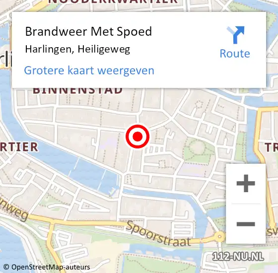 Locatie op kaart van de 112 melding: Brandweer Met Spoed Naar Harlingen, Heiligeweg op 3 december 2013 07:13