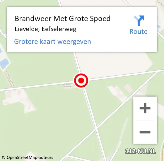 Locatie op kaart van de 112 melding: Brandweer Met Grote Spoed Naar Lievelde, Eefselerweg op 13 januari 2016 13:05