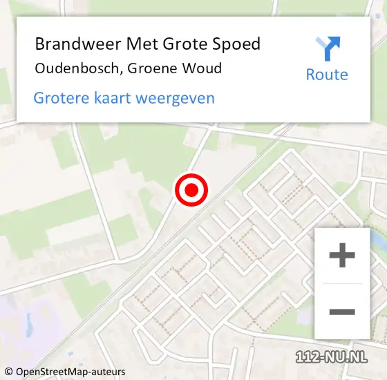 Locatie op kaart van de 112 melding: Brandweer Met Grote Spoed Naar Oudenbosch, Groene Woud op 13 januari 2016 15:58