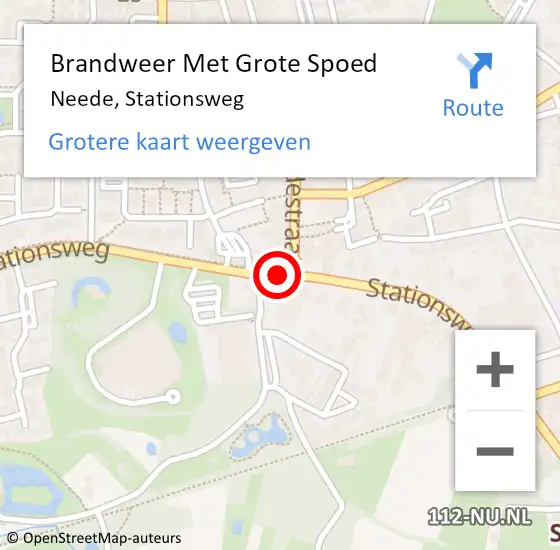 Locatie op kaart van de 112 melding: Brandweer Met Grote Spoed Naar Neede, Stationsweg op 3 december 2013 08:23