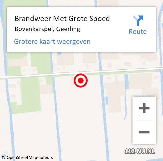 Locatie op kaart van de 112 melding: Brandweer Met Grote Spoed Naar Bovenkarspel, Geerling op 13 januari 2016 20:40